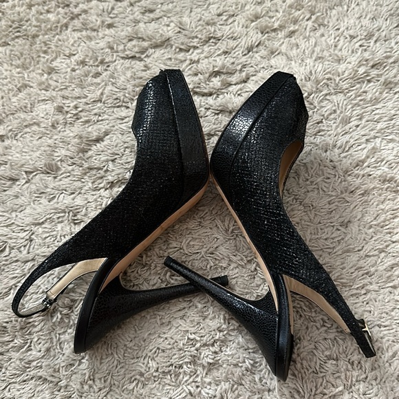 JIMMY CHOO Black Sequin Nova Glitter Slingback Pumps - Picture 6 of 12